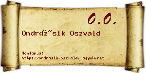 Ondrásik Oszvald névjegykártya